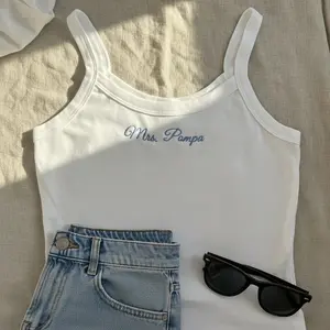 Embroidered Crop Tank Top, Custom Text Bridal Party Top, Bridesmaid & Bride Gift Embroidered Icon Tank Top