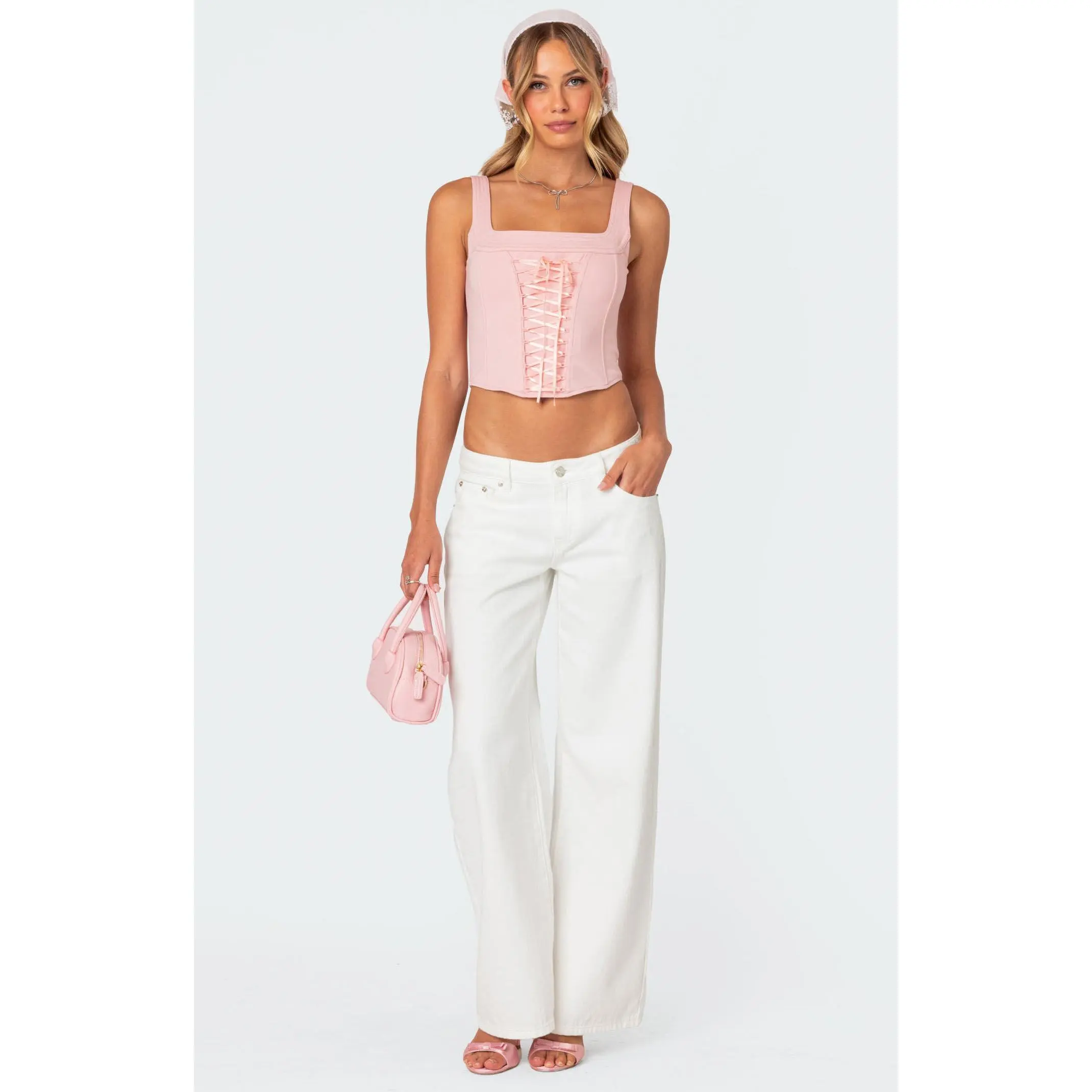 Edikted Women's Bow Pocket Relaxed Jeans