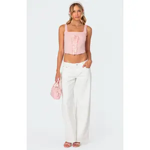 Edikted Women's Bow Pocket Relaxed Jeans