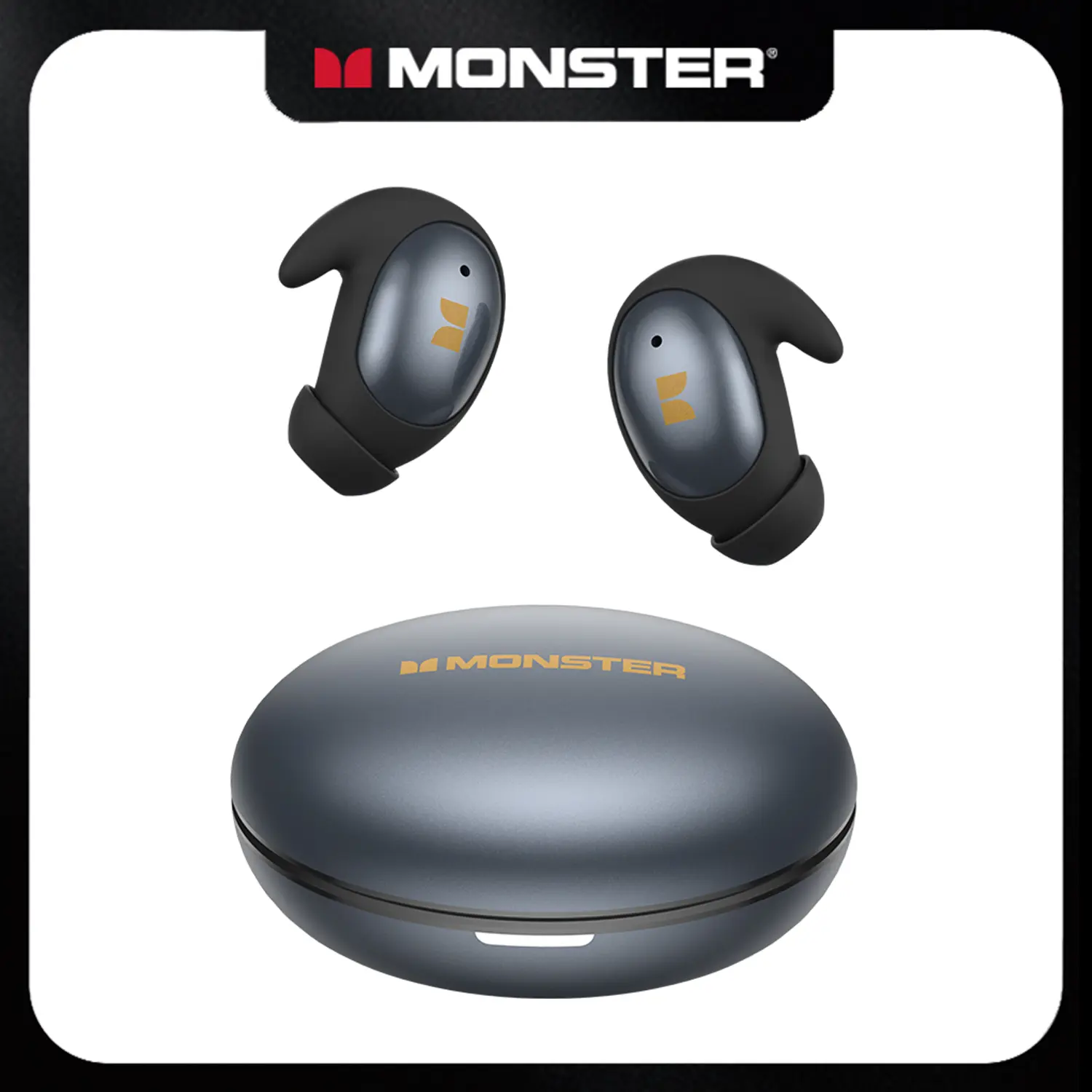 Monster Bluetooth 6.0 Wireless In-Ear Audio Earbuds, Side Sleeper Sleep Aid Earphones, Comfort Fit, Noise-Canceling, Invisible Flat-Head Design, 165H Playtime, Travel-Suitable, Fast Charging Batteries -TikTokShopBackToSchool