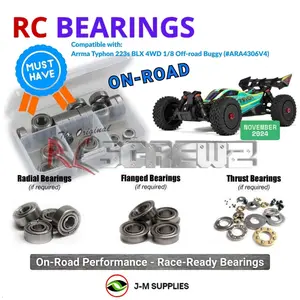 RCScrewZ Metal Shielded Bearings ara060b for Arrma Typhon 223s BLX 4WD 1/8 Buggy (#ARA4306V4) | RCX