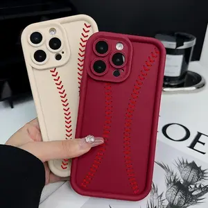 Shockproof Baseball Phone Case for iPhone 17 16 15 14 Pro Max 13 12 11 XS Plus Samsung Galaxy S26 Ultra S25 Plus S24 S23 S22 S21 FE Rugged Durable Silicone Protective Cover