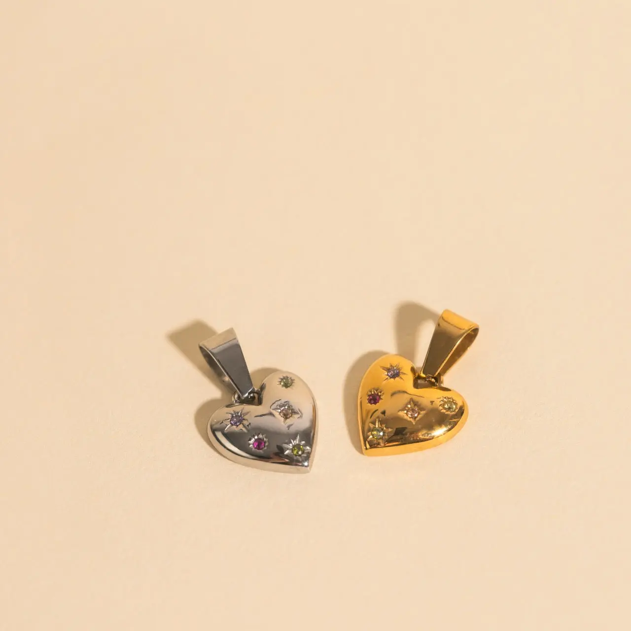 OH CLEMENTINE Tarnish-Free Stainless Steel Heart Shape Pendant Charm, Mix-and-Match Accessory Necklace for Charms & Pendants Collection