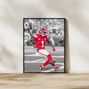Xavier Worthy Kansas City Chiefs Art Print Chiefs Football Decor Sports Poster, Office & Fan Decor, Poster Gifts, Gift For Fan - Unframed