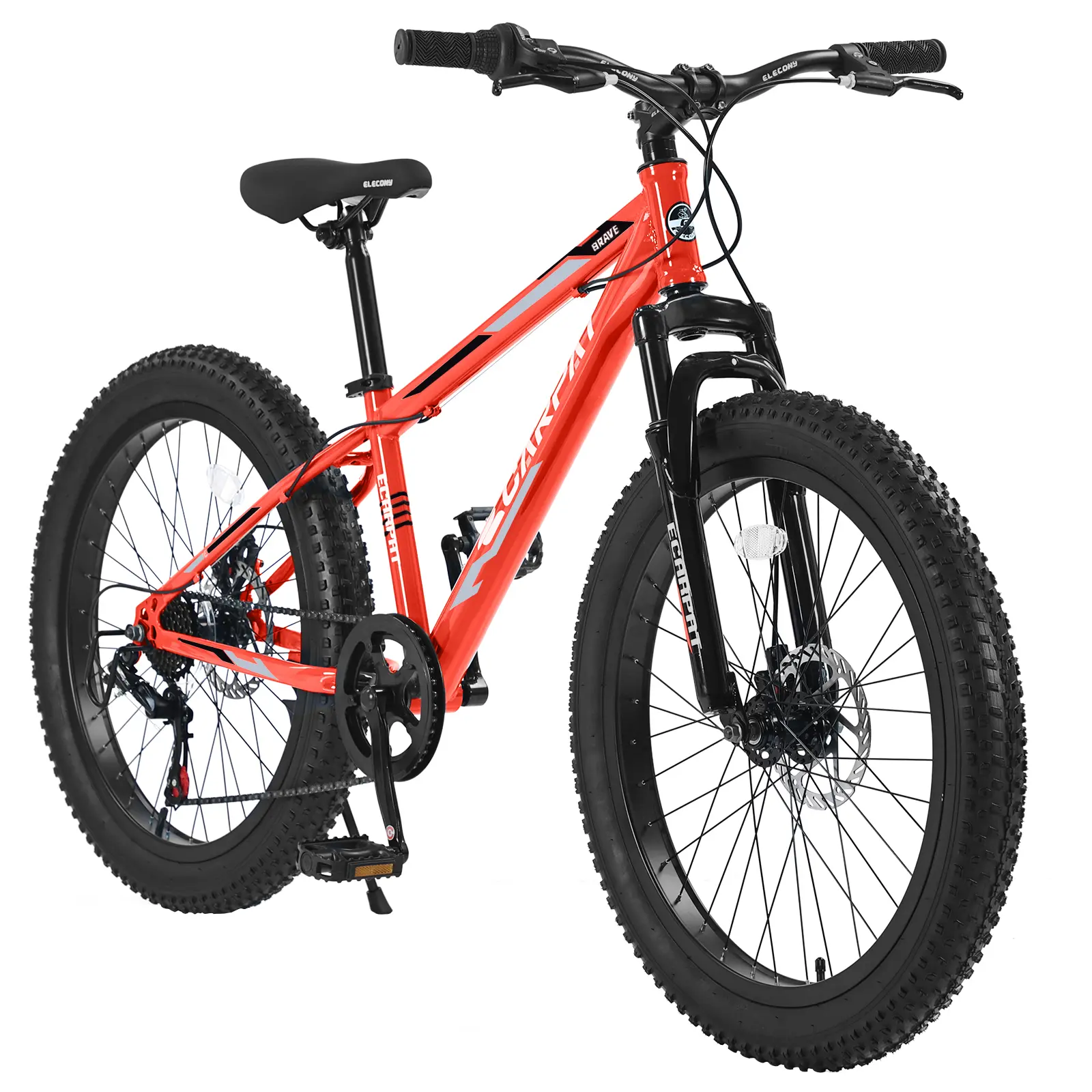 [Bellemave]24/26 Inch Fat Tire Bike Adult/Youth Full Shimano 21 Speed Mountain Bike, Dual Disc Brake, High-Carbon Steel Frame, Front Suspension, Mountain Trail Bike, Urban Commuter City Bicycle