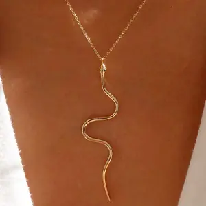 Exquisite 18K Gold Serpentine Necklace Elegant Vintage Inspired Snake Pendant Chain for Women Hypoallergenic Tarnish Resistant Daily Wear Perfect Gift for Mom Daughter and Loved Ones on Valentines Day Mothers Day Christmas