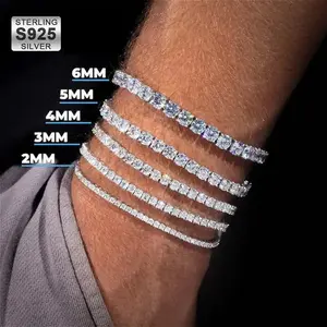 2/3/4/5/6/7MM Moissanite Tennis Bracelet 4 styles Original S925 Sterling Silver Plated GRA Iced Moissanite Bracelets for Women Man