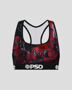 PSD Womens Deadpool Racerback Sports Bra - Comfortable, Breathable, Ultra-light Fabric