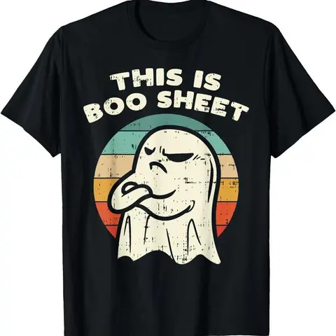 This Is Boo Sheet Gh0st Halloween Costume Men Women, Summer Outfits, T-Shirt For Unisex Womenswear Top Casual Streetwear Gifts Shirts. Halloween Gift T-shirt Cotton Unisex Graphic T-Shirt