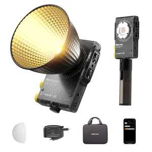 PHOTOOLEX Q100Lite 100W Bi-Color COB Video Light, Portable Studio LED Light with APP Control, 15 FX Lighting Effects & Smart Cooling, High CRI Professional Fill Light for Photography, Filmmaking, Streaming & Perfect Holiday Gift for Christmas, Birthdays