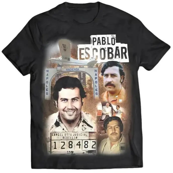 Pablo Escobar Chicano T-Shirt, Narco Kingpin Tribute Graphic Tee