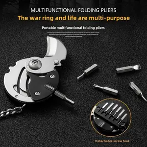 1PC, mini knife, lockless folding knife, portable multifunctional small tool, equipped with screwdriver head, all steel material, compact size, easy to carry, suitable for home or outdoor use, multiple colors to choose from