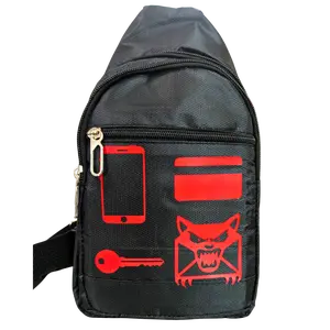 Men's Oxford Fabric Crossbody Bag - Structured Design, Graphic Map, Zipper Pockets for Phone, Card, Key Organization
