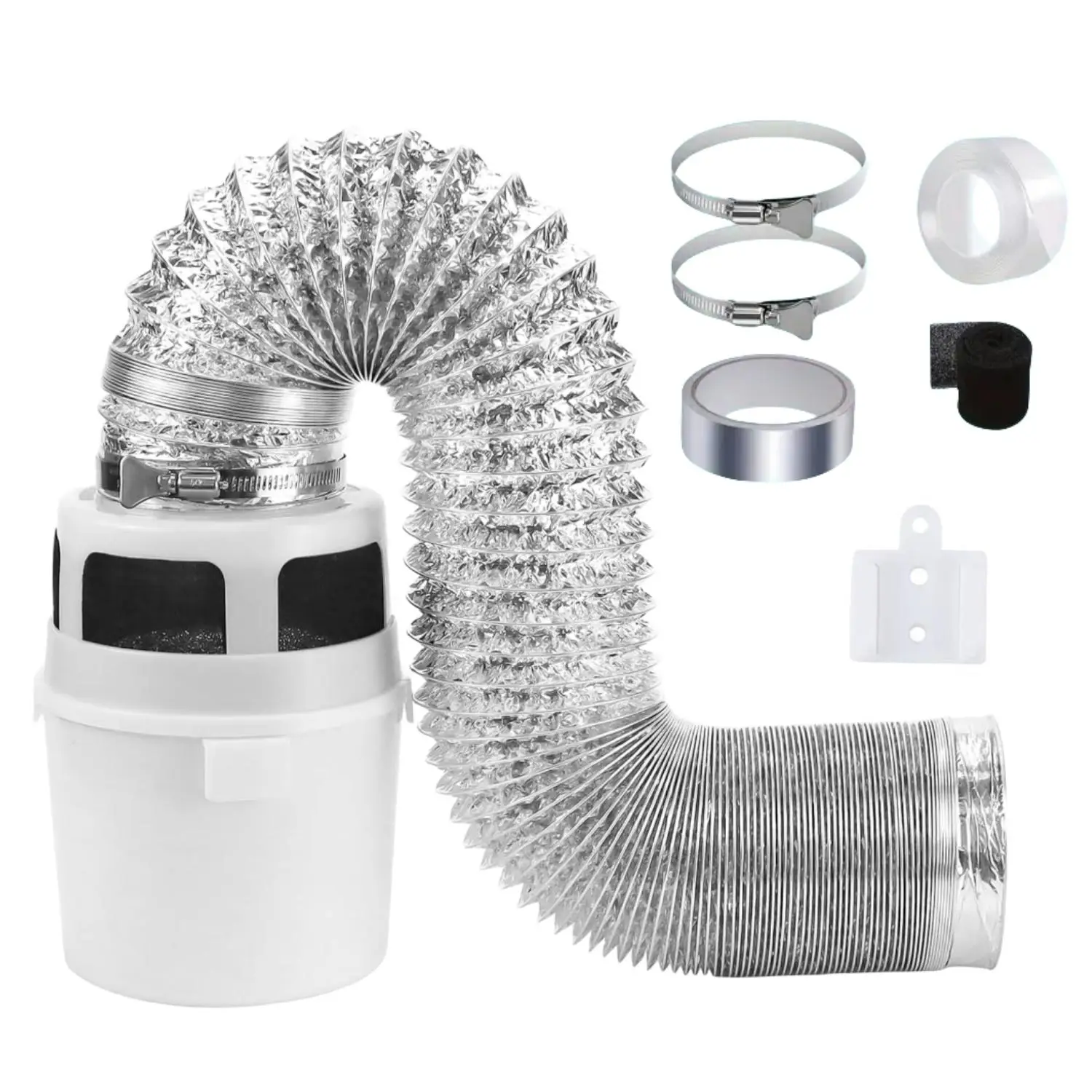 Dryer Vent Lint Collector Kit with 4inch Hose, Dryer Duct Lint Trap Filter Bucket, Dryer Lint Catcher, Easy To Install Dryer Parts & Accessories