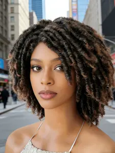 🔥Short Dreadlock Twist Wig | Afro Curly Synthetic Faux Locs | Braided Crochet Hair for Women & Men | Perfect for Daily Life & New Year Gifts | Natural Texture, No Salon Hassle, Instantly Elevate Your Look! | Synthetic Curly Wigs