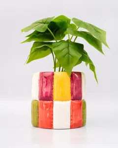 Colorblock Ceramic Planter