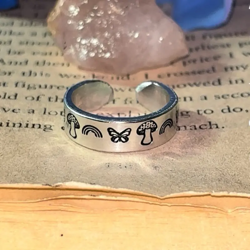 Adjustable Patterned All Things Spring Ring | Aluminum Ring