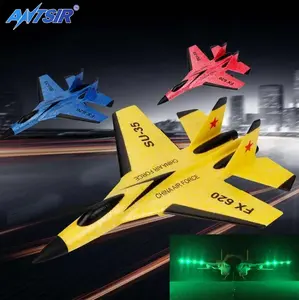 Antsir Brand In Stock FX-620 SU-35 RC Remote Control Airplane 2.4G Remote Control Fighter Hobby Plane Glider Airplane EPP Foam LED RC Plane For Kids Toys