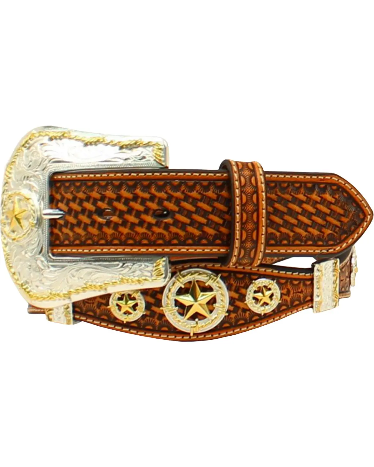 Nocona Belt Co. Men's Men'S Embossed Knot Concho Western - N2480808