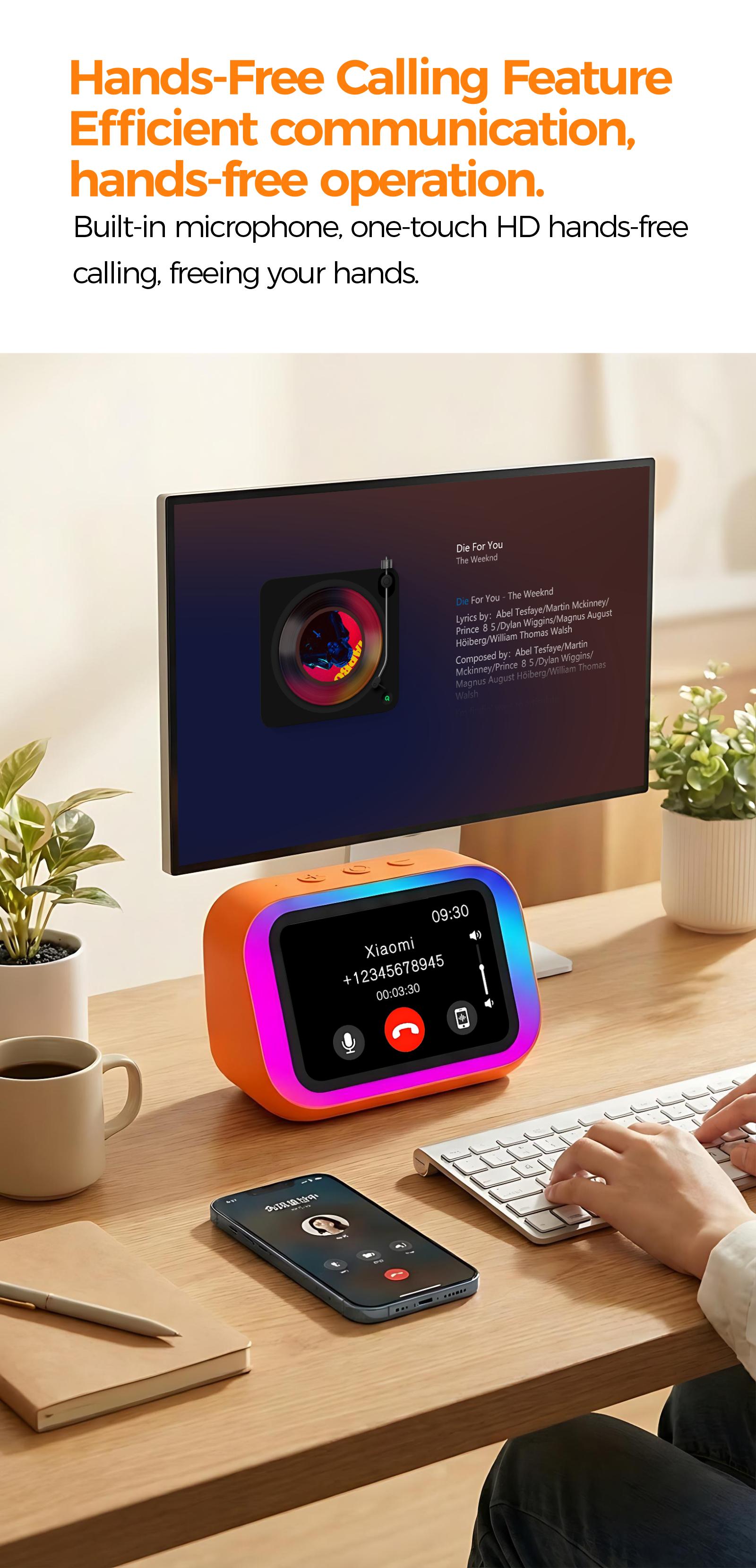 AI Smart Alarm Clock for Kids, Voice Wake-Up & Continuous Dialogue, Spoken English Practice,Bedtime Story Machine, Bluetooth Speaker, RGB Night Light, Daily Routine Helper, Back to School Gift
