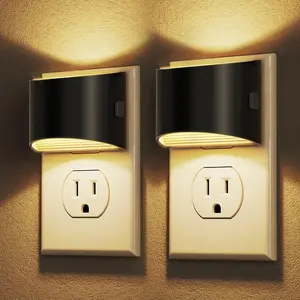 LED Night Light[2 Pack], Night Lights Plug into Wall, 3 Level Brightness Adjustable Plug in Night Light, Dusk to Dawn Sensor, Nightlights for Adults, Bedroom, Bathroom, Hallway, 3000K