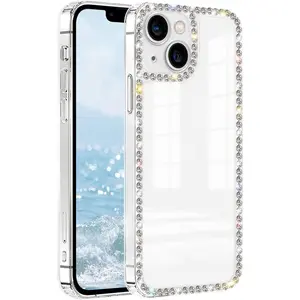 Phone Case for iPhone 17 16 15 14 13 12 11 Pro Max plus Case ,   Clear Case Cute for Women Girls Bling Diamond Glitter Rhinestone Sparkle Shiny Bumper Design Soft Silicone Luxury Fashion Protective Transparent 3D Phone Cases