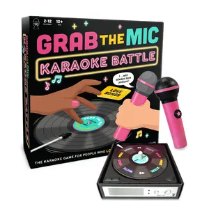 Lucky Egg Grab The Mic Karaoke Battle Game – Fast-Paced Singing Party Game with Spinning Record Timer - Singing Game for Teens & Adults | Fun Game Night for 2–12 Players (Ages 12+)