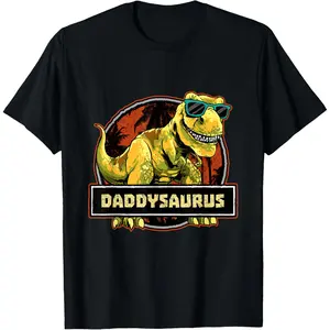 Daddysaurus Shirt Dad Dinosaur Birthday Father's Day T Rex T-Shirt