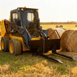 LANDY Skid Steer Pallet Forks 2600lb Economy 49" Frame Move Pallets Logs Heavy Duty Loader Fork Attachment