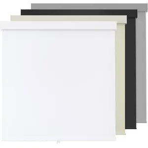 100% Blackout Cordless Roller Shades Free-Stop Pull Down Blinds for Indoor Windows Thermal Insulated Fabric UV Protection Blackout Blinds for Home Office White 48" W x 72" H