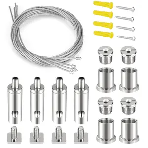 4 Sets Adjustable Ceiling Hanging Wire Cable Hanging System for Aquarium Linear Panel Pendant Chandelier Suspension Light Fixture
