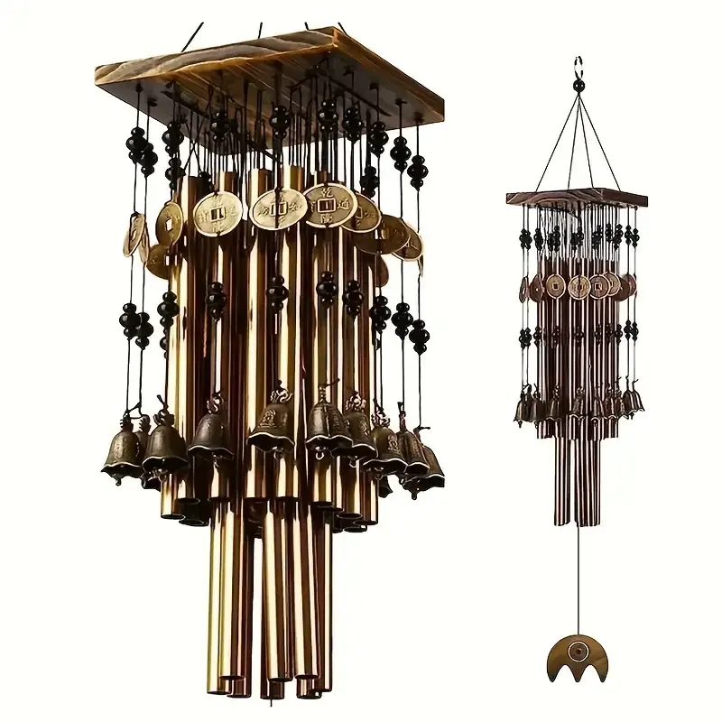 Vintage Wind Chime, Outdoor Wind Chimes, 24-Tube Aluminum Garden Decoration, Antique Bronze Color, Weather-Resistant Outdoor Decor, No Power Required