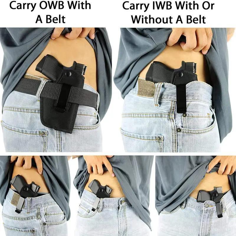 Multi-Functional Concealed Carry Holster - Suitable for Both Hands, Adjustable, Fits Compact and Subcompact Guns, Durable 1000D Nylon, with Safety Snap, Black Multi-Functional Concealed Carry Holster - Suitable for Both Hands, Adjustable, Fits Compact and Subcompact Guns, Durable 1000D Nylon, with Safety Snap, Black