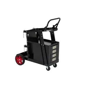 Welder Cart with Drawers, Heavy Duty Welding Cart with Safety Chains and Cylinder Slots for Mig/Tig Welder and Plasma Cutter,220 LB Weight Capacity