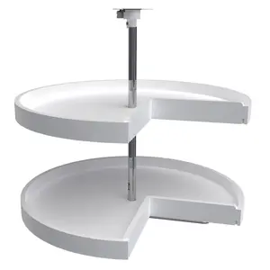 Rev-A-Shelf 28 Inch Lazy Susan Pie-Cut Polymer 2-Shelf, White, 6942-28-11-52
