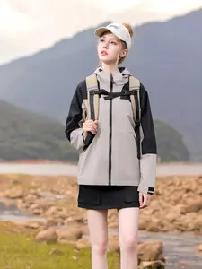 Spring Summer Women's Sporty Long Sleeve Jacket, Plain Pattern Outerwear, Loose-Fitting, Breathable, Waterproof, Windproof