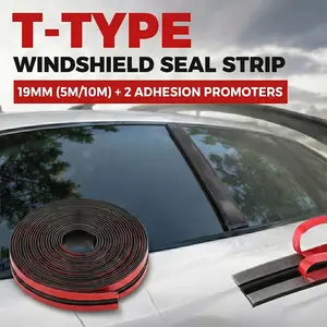 T-Type Car Windshield Weather Draft Seal Strip Rubber Edge Trim with Adhesion Promoters,Durable rubber