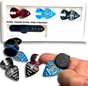 Starter Pack: Complete Guitar Pick System includes (1) Flip Pick Ring Strap and six (6) RAVEN plectrums: two (2) Light (0.46mm); two (2) (Medium 0.76mm); and two (2) Heavy (0.96mm).