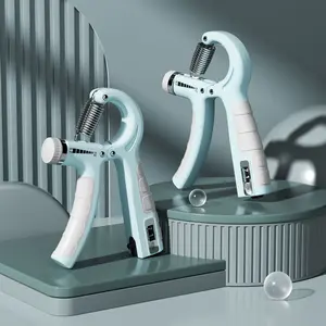 Counting Grip R Type Adjustable Exercise Fitness Equipment Wrist Finger Rehabilitation Training Glue Handle 5-60KG
