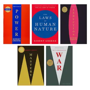 5 Books Set (The 48 Laws of Power; The Laws of Human Nature; The Art of Seduction; The 33 Strategies of War & Mastery) By Robert Greene [PAPERBACK, 2020]