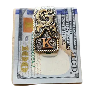 Cow Tag Money Clip. Handmade. Custom Initial Made out of Copper. Hand Engraved. Made to Order.