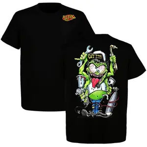 Retro Rat Fink Cut It!! T-Shirt Racing Team Vintage Tee Car Enthusiast Men Cotton Soft Comfy Classic Fit Unisex Top Menswear Embroidered Sweatshirt Fabric - Streetwear, Love