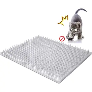 8 Pack  Deterrent Outdoor/Indoor Scat Mat, Pet Deterrent  Mats, Keep Cats/Dogs  Plastic Mats with Spikes, 12 Sq.ft, 16 x 13 Inches