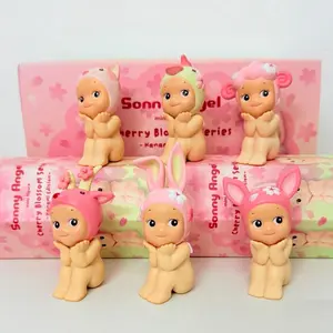 Sonny Angel Cherry Blossom Blind Box Gift, Style Cat Spring Night Hanami Edition Series Kawaii Mystery Collectible Figure