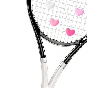 Heart Tennis Dampener, Tennis Racket Vibration Dampener - Cute Racket Shock Absorber, Pink/Blue