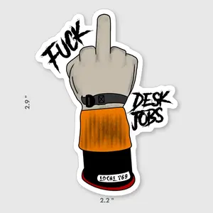 Lineman F Desk Jobs Hardhat Sticker 2.2” x 2.9”