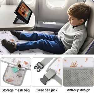 Portable Airplane Seat Extender Cushion for Kids, Travel Footrest Mat with Buckle, Foldable Storage Design for Baby Leg Support and Relaxation