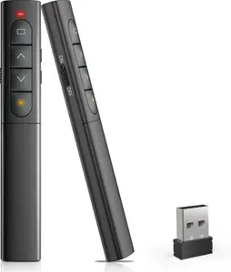 Presentation Clicker  Slide Remote for Powerpoint PPT Slideshow, USB Presenter Pointer Advancer for Office Classroom Laptop/Computer/ Red Light