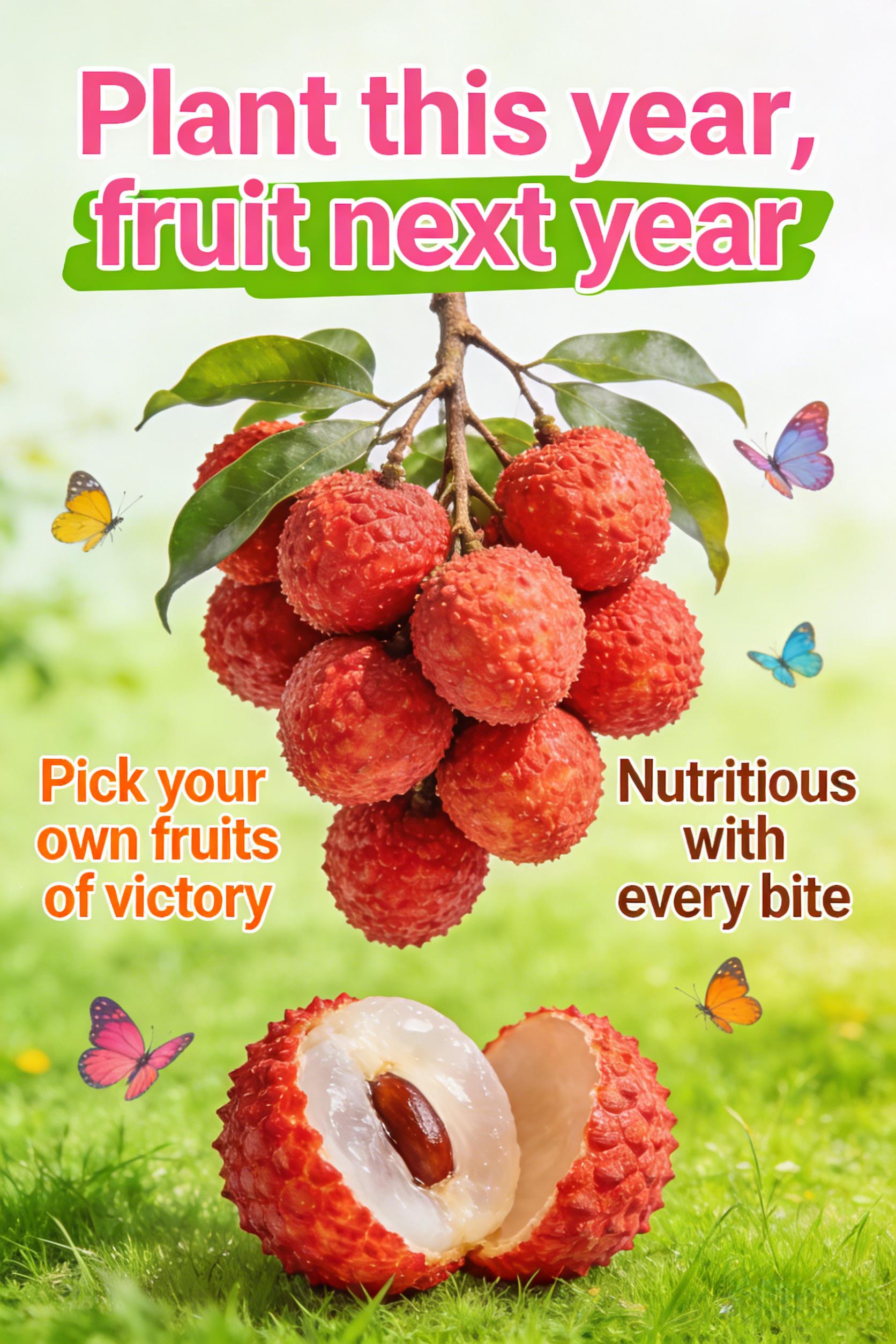 Litchi Seeds for Planting Outdoors – Tropical Fruit Tree for Backyard Orchard, Beginner Gardening Friendly, Warm Climate Plant