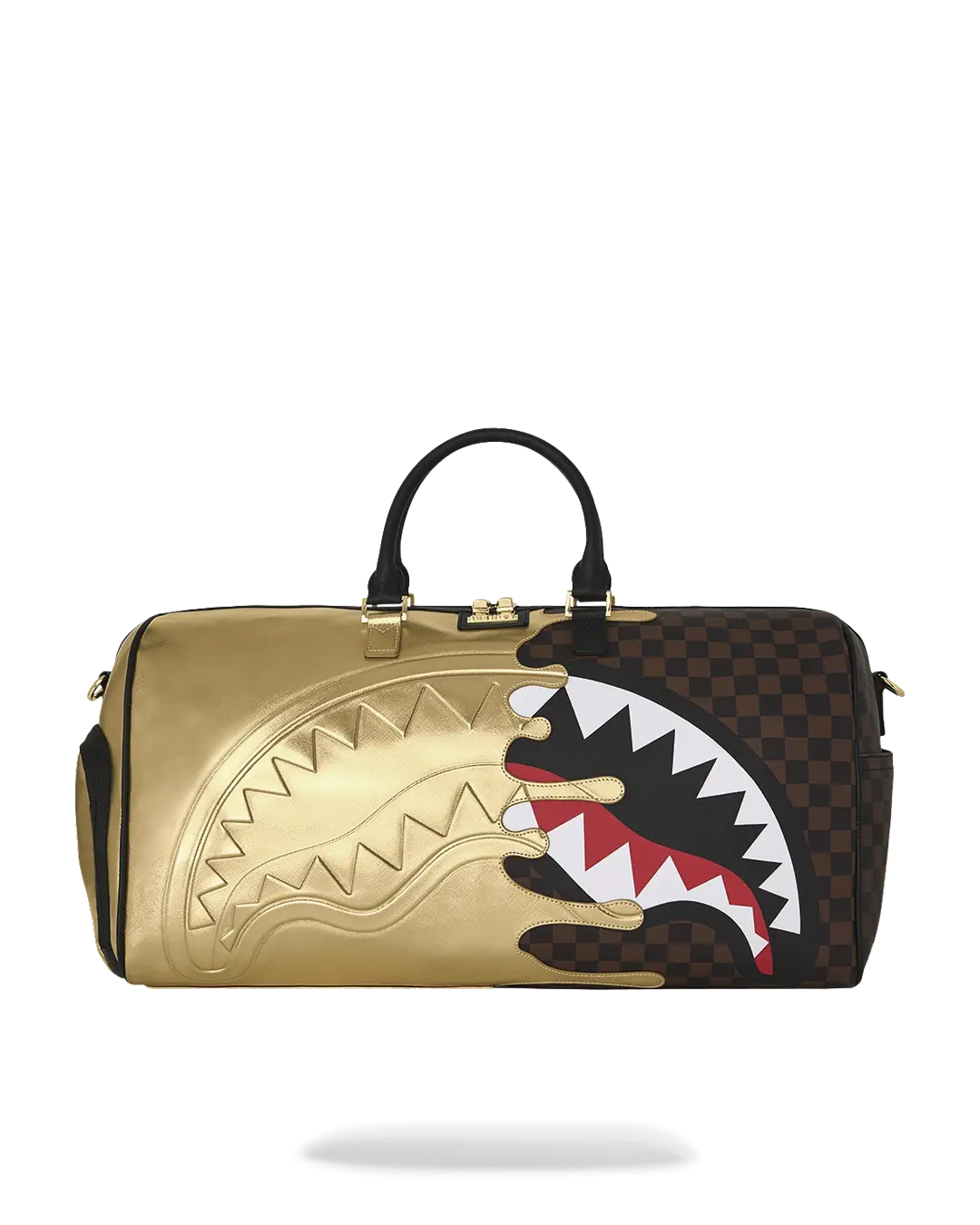 SPRAYGROUND SHARKS IN PARIS GOLDEN DYNASTY GOLD DRIP DUFFLE
